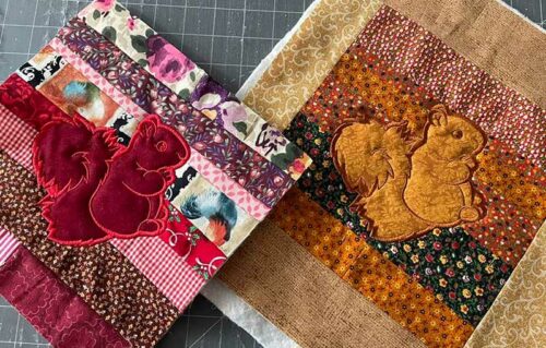 squirrel applique quilt