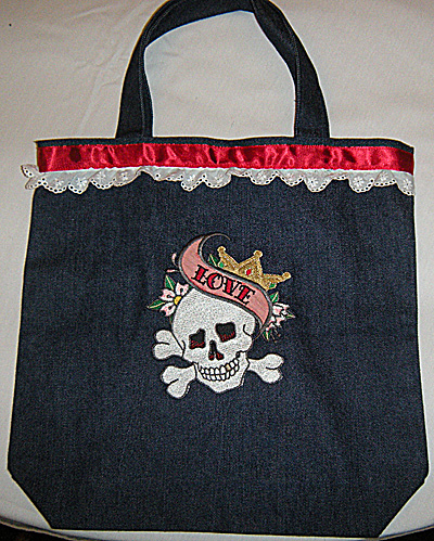 classic tattoos denim bag