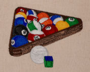 pool balls and rack embroidery design