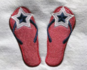 4th of July mylar flip flops embroidery design