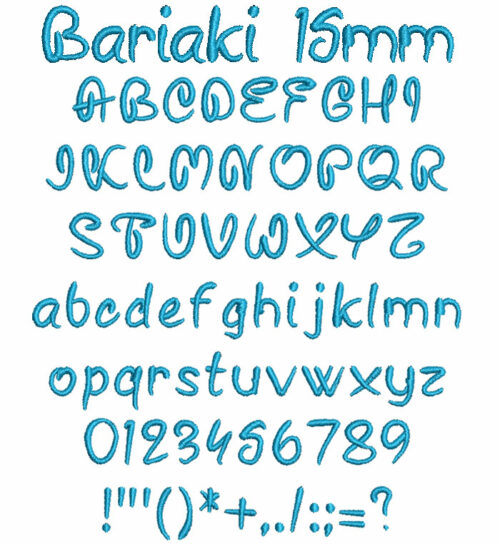 Bariaki 15mm Font 1