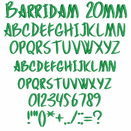 Barridam 20mm Font 1