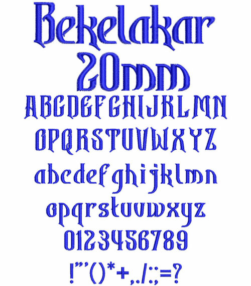 Bekelakar 20mm Font 1