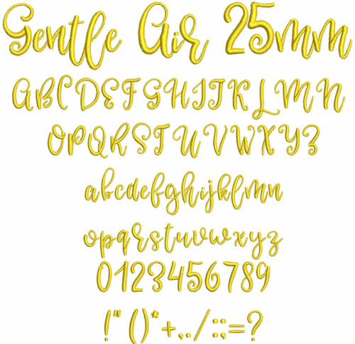 Gentle Air 25mm Font 1