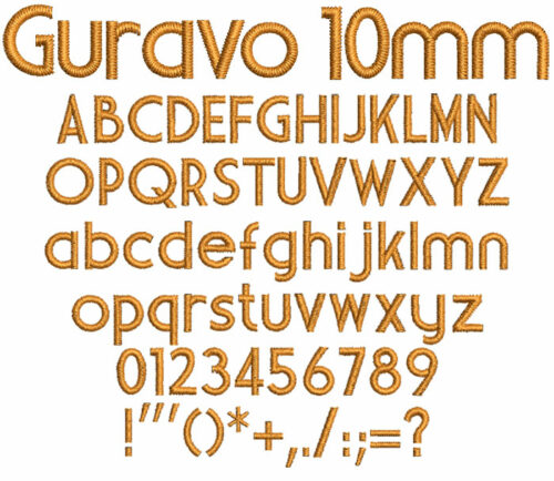 Guravo 10mm Font 1