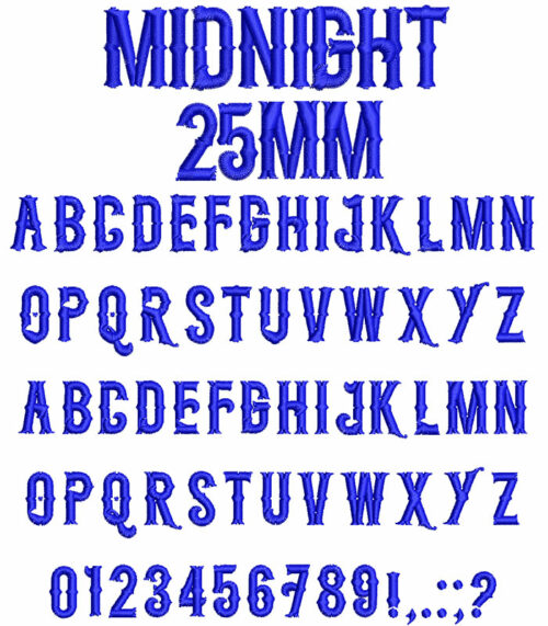 Midnight 25mm Font 1