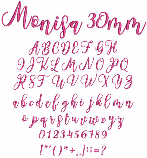 Monisa 30mm Font 1