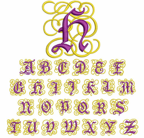 Ornate Monogram 50mm Font 1