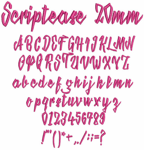 Scriptease 20mm Font 1