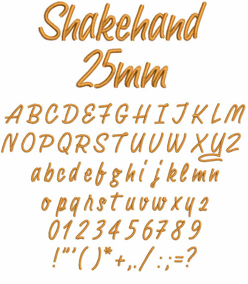 Shakehand 25mm Font 1