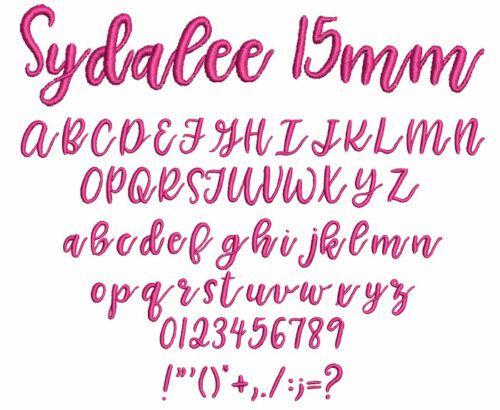 Sydalee 15mm Font 1