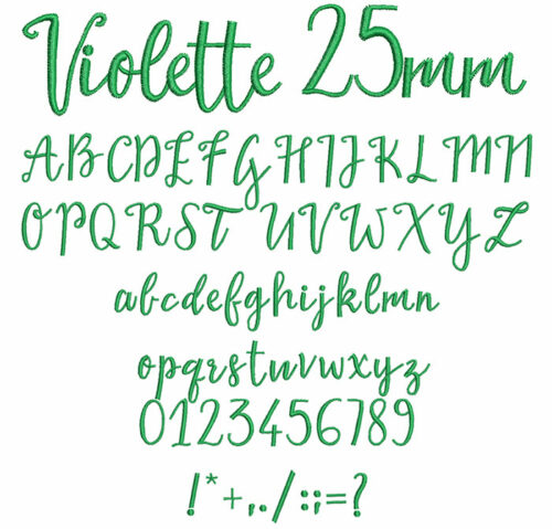 Violette 25mm Font 1