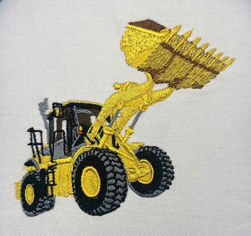 front end loader embroidery design