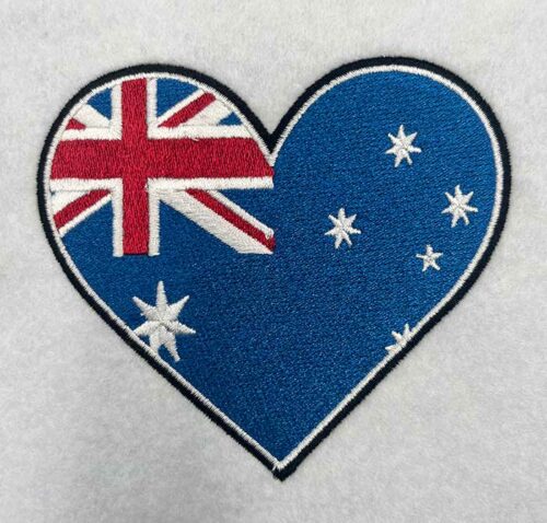 Aussie Heart Flag embroidery design