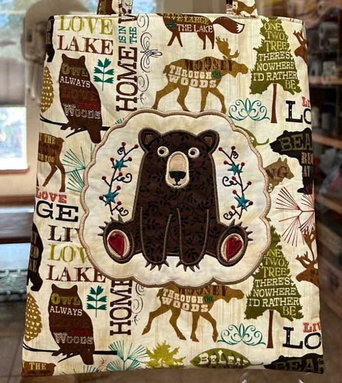 Rustic Bear applique bag