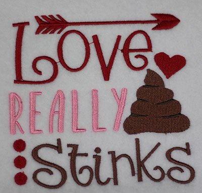 love really stinks embroidery design