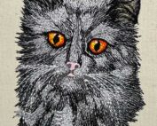 Black Cat Face embroidery design