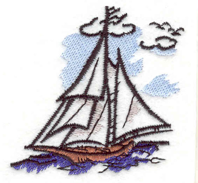 Embroidery Design: Sailboat D 2.46"w X 2.45"h