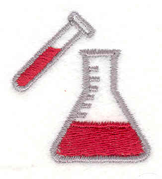 Embroidery Design: Beaker & Test Tube 1.50w X 1.40h