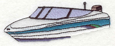 Embroidery Design: Speedboat A 3.70"w X 1.35"h