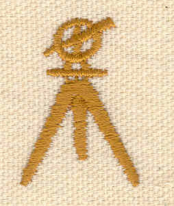 Embroidery Design: Surveyor's tool 0.90w X 1.25h