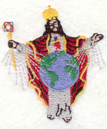 Embroidery Design: Priest with globe 2.02"w X 2.33"h