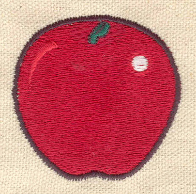 Embroidery Design: Apple 2.02w X 1.97h