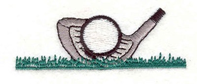 Embroidery Design: Golf club ball on grass 2.75"w X 1.00"h