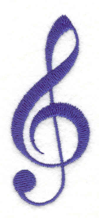 Embroidery Design: Treble Clef 3.25" X 1.35"