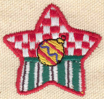 Embroidery Design: Christmas star with ornament 1.67w X 1.61h