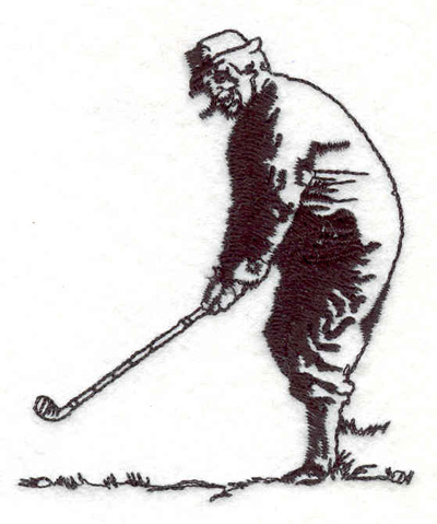 Embroidery Design: Golfer F 2.54"w X 3.02"h