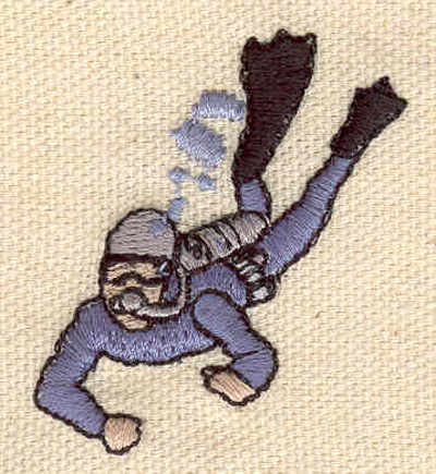 Embroidery Design: Scuba diver 1.76w X 1.57h