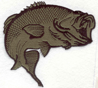 Embroidery Design: Bass B 5.20"w X 4.90"h