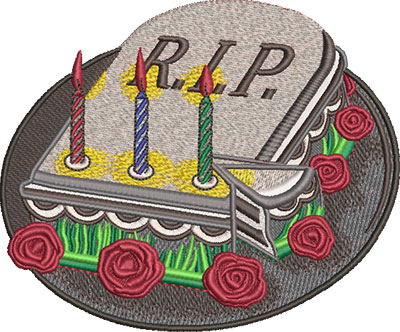 Embroidery Design: RIP Cake Lg 5.84w X 4.85h