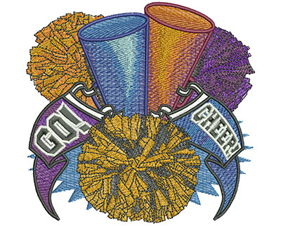 Embroidery Design: Pom Pom Cheer Lg 4.55w X 4.40h