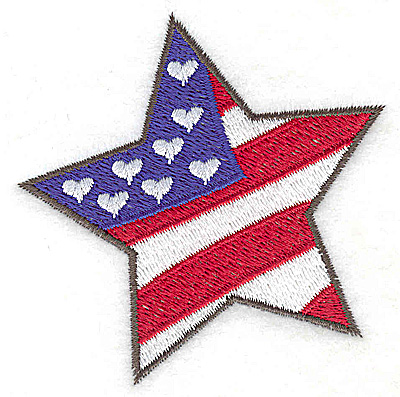 Embroidery Design: Star shaped flag 2.95w X 3.00h