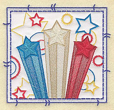 Embroidery Design: Star design applique large 4.96w X 4.76h