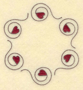 Embroidery Design: Circle of hearts3.69"w X 4.11"h