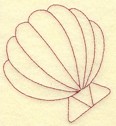 Embroidery Design: Seashell redwork 3.28w X 3.55h