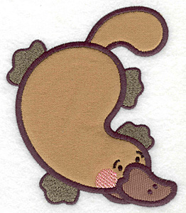 Embroidery Design: Platypus double applique 4.12w X 4.95h