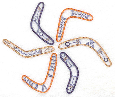 Embroidery Design: Boomerangs artistic 5.66w X 4.83h