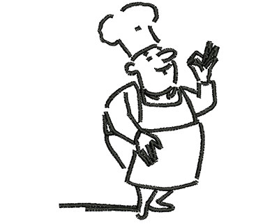 Embroidery Design: Chef Man 2.00w X 2.72h