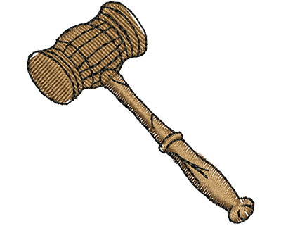 Embroidery Design: Judge Gavel 1.90w X 1.85h