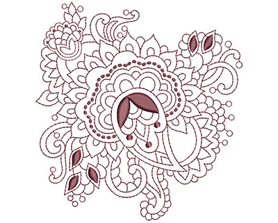 Embroidery Design: Beautiful Paisley 5 Lg 4.66w X 4.94h