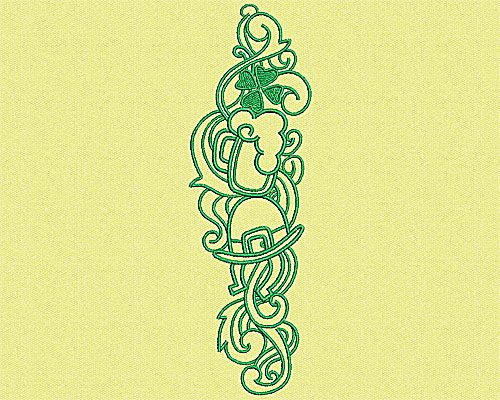 Embroidery Design: Irish embellishment 6.75w X 2.13h