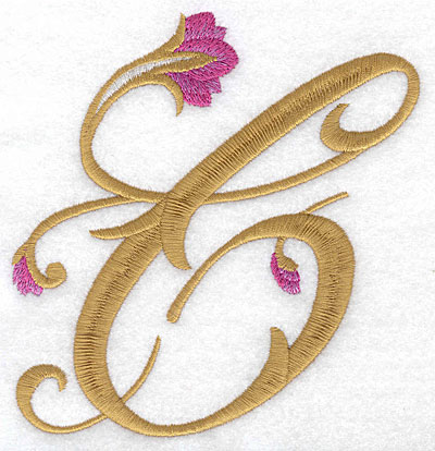 Embroidery Design: C Floral large 4.90w X 5.11h