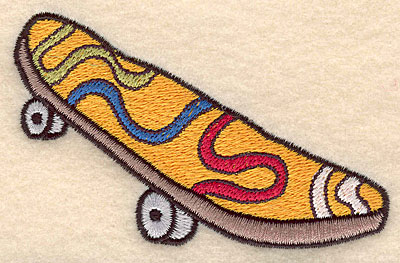 Embroidery Design: Skateboard large 4.01"w X 2.43"h