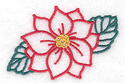 Embroidery Design: Poinsettia 2.75w X 1.81h