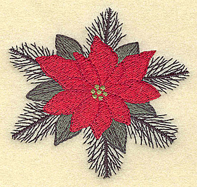 Embroidery Design: Single poinsettia 3.03w X 2.87h