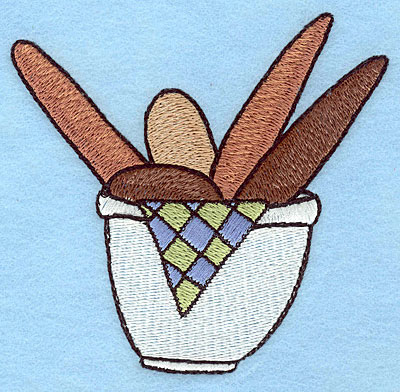 Embroidery Design: Bread bowl large  3.90"h x 4.00"w